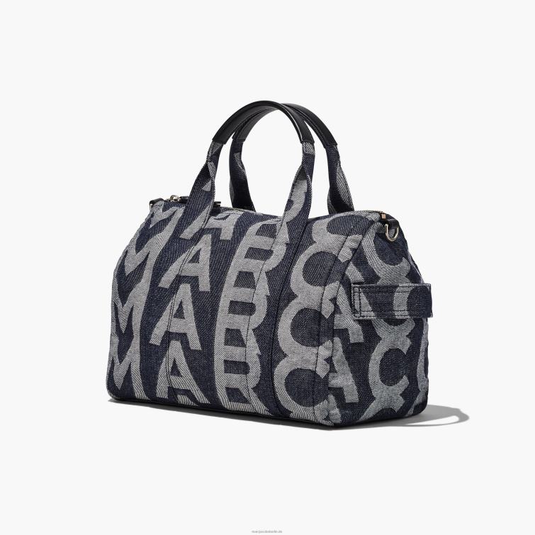 Die mittelgroße Denim-Reisetasche mit Monogramm D868H510 Marc Jacobs