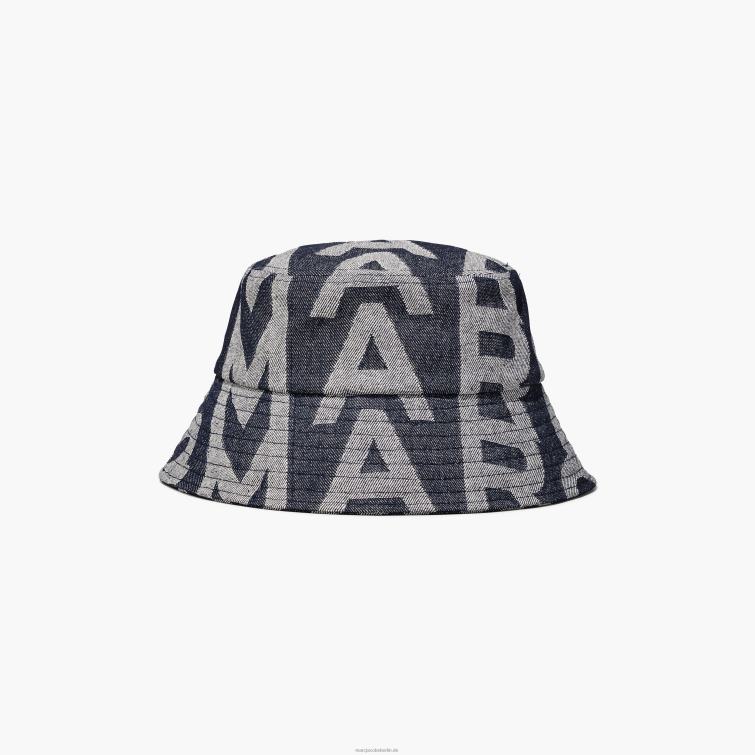 der Bucket Hat aus Denim mit Monogramm D868H393 Marc Jacobs